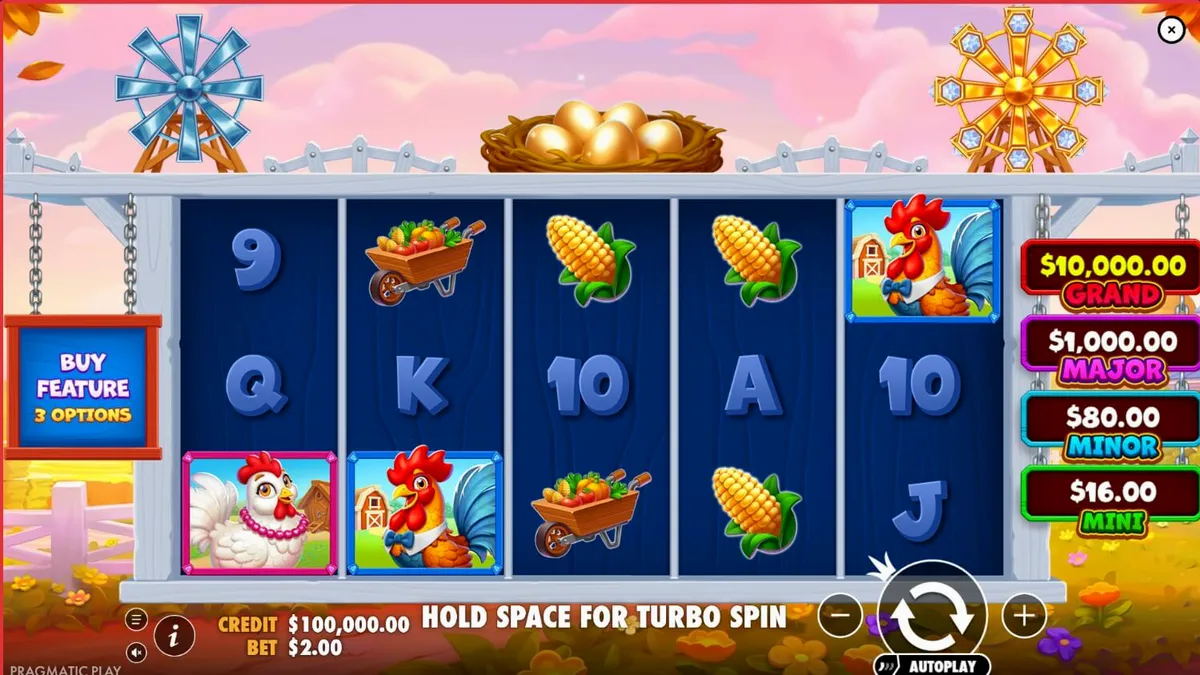 Interface vibrante e colorida do slot Better Barn House Bonanza com personagens de fazenda